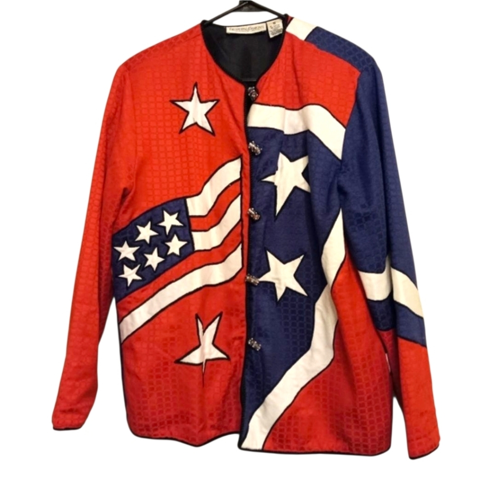 Drapers and Damons Vintage Red White Blue Flag Patriotic Jacket